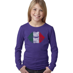 Girl's Word Art Long Sleeve - Latina Lips